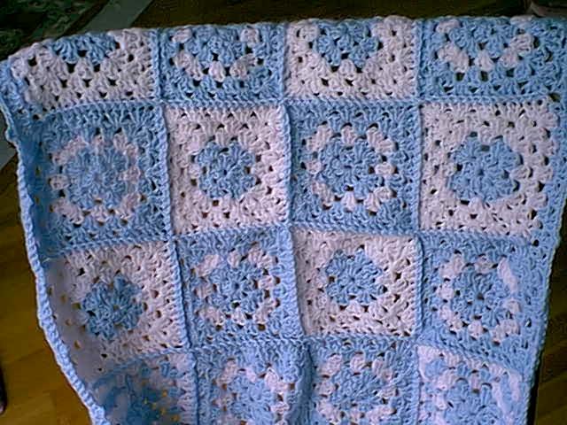 Crocheted Squares Car Seat Blanket 25 